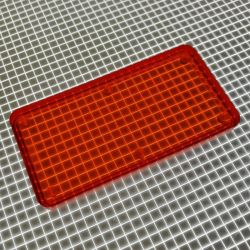 2-1/4" x 1-1/8" Rectangle Transparent Plain Amber Playfield Insert