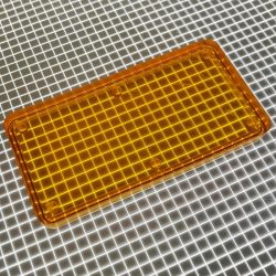 2-1/4" x 1-1/8" Rectangle Transparent Plain Orange Playfield Insert