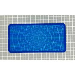 2-1/4" x 1-1/8" Rectangle Transparent Starburst Blue Playfield Insert