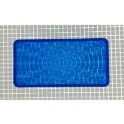 2-1/4" x 1-1/8" Rectangle Transparent Starburst Blue Playfield Insert
