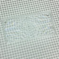 2-1/4" x 1-1/8" Rectangle Transparent Starburst Clear Playfield Insert