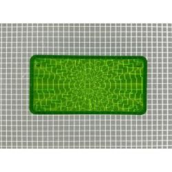 2-1/4" x 1-1/8" Rectangle Transparent Starburst Lime Green Playfield Insert