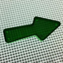 2-1/2" x 1-1/8" Arrow Transparent Stippled Green Playfield Insert