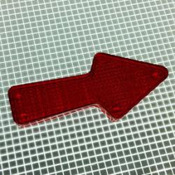 2-1/2" x 1-1/8" Arrow Transparent Stippled Red Playfield Insert