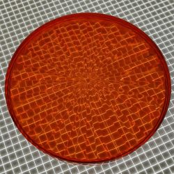 2-1/2" Round Transparent Starburst Amber Playfield Insert
