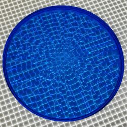 2-1/2" Round Transparent Starburst Blue Playfield Insert