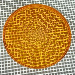 2-1/2" Round Transparent Starburst Orange Playfield Insert