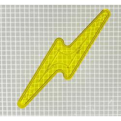 2-7/8" x 3/4" Lightning Bolt Transparent Outline Yellow Playfield Insert