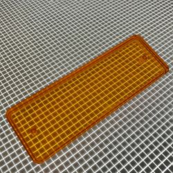 3" x 1" Rectangle Transparent Plain Orange Playfield Insert