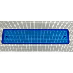 4-3/8" x 1" Rectangle Transparent Plain Blue Playfield Insert