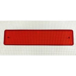 4-3/8" x 1" Rectangle Transparent Plain Red Playfield Insert