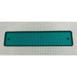 4-3/8" x 1" Rectangle Transparent Plain Teal Playfield Insert