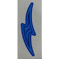 5-1/16" x 1-3/8" Lightning Bolt Transparent Outline Blue Playfield Insert