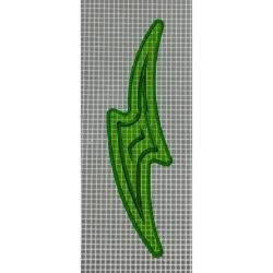 5-1/16" x 1-3/8" Lightning Bolt Transparent Outline Lime Green Playfield Insert