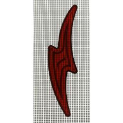 5-1/16" x 1-3/8" Lightning Bolt Transparent Outline Red Playfield Insert