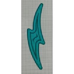 5-1/16" x 1-3/8" Lightning Bolt Transparent Outline Teal Playfield Insert