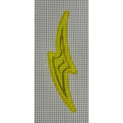 5-1/16" x 1-3/8" Lightning Bolt Transparent Outline Yellow Playfield Insert