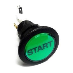 Green 1.5" Start Button & Lamp Assembly - 12 Volt LED Lamp