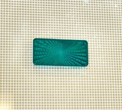 2-1/4" x 1-1/8" Rectangle Transparent Starburst Teal Playfield Insert
