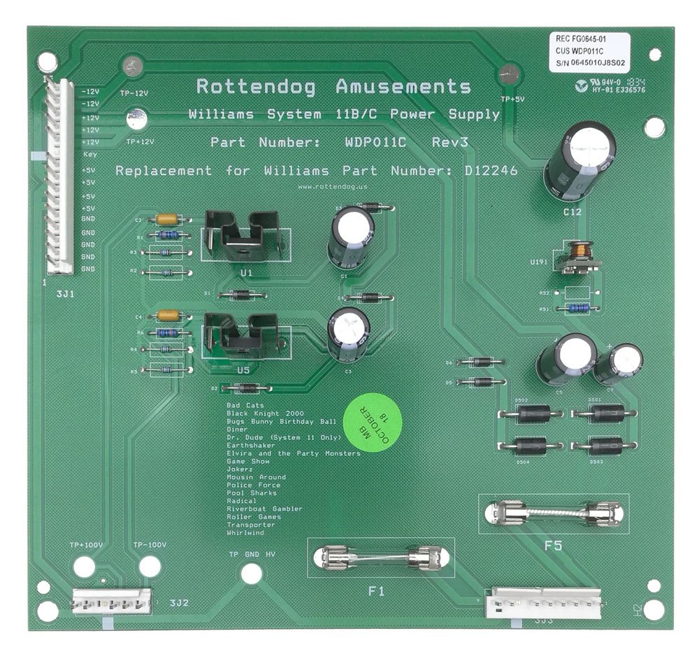 RD-WDP011C Rottendog Williams System 11B/C Power Supply Board