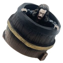 Hobbit Dwarf in Barrel Sculpture