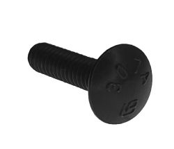 1/4-20 x 1" Black Carriage Bolt