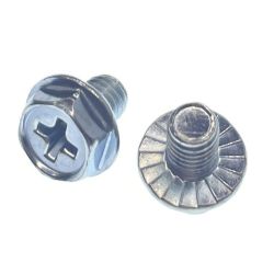 #10-32 x 1/4" Philips Hex Head Screw With Built-In Serrated Washer