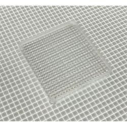 1-5/8" x 1-1/2" Rectangle Transparent Stippled Clear Playfield Insert