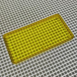 2-1/4" x 1-1/8" Rectangle Transparent Plain Yellow Playfield Insert