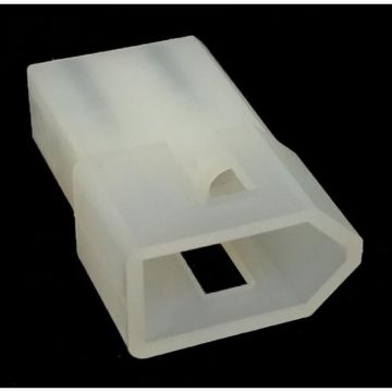 Female .093" Pin and Socket Plug Housing: 2 Circuits, Single Row