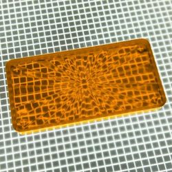 2-1/4" x 1-1/8" Rectangle Transparent Starburst Orange Playfield Insert