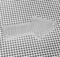 2-1/2" x 1-1/8" Arrow Transparent Stippled Clear Playfield Insert