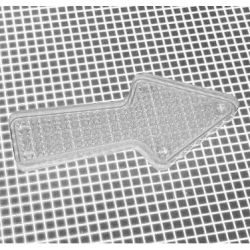 2-1/2" x 1-1/8" Arrow Transparent Stippled Clear Playfield Insert