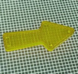 2-1/2" x 1-1/8" Arrow Transparent Stippled Yellow Playfield Insert
