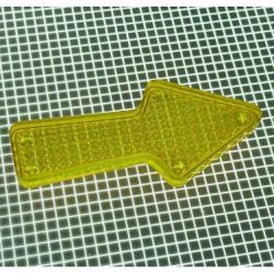 2-1/2" x 1-1/8" Arrow Transparent Stippled Yellow Playfield Insert