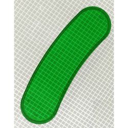 3-1/2" x 1" Hot Dog Transparent Plain Green Playfield Insert