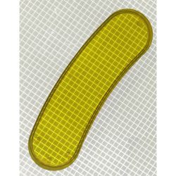 3-1/2" x 1" Hot Dog Transparent Plain Yellow Playfield Insert
