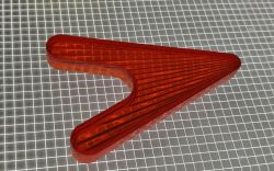 2-1/4" x 1-5/8" Arrowhead Transparent Starburst Amber Playfield Insert