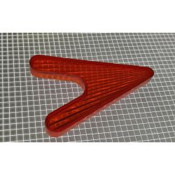 2-1/4" x 1-5/8" Arrowhead Transparent Starburst Amber Playfield Insert