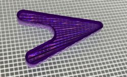 2-1/4" x 1-5/8" Arrowhead Transparent Starburst Purple Playfield Insert