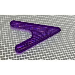 2-1/4" x 1-5/8" Arrowhead Transparent Starburst Purple Playfield Insert
