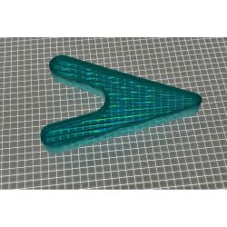 2-1/4" x 1-5/8" Arrowhead Transparent Starburst Teal Playfield Insert