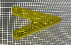 2-1/4" x 1-5/8" Arrowhead Transparent Starburst Yellow Playfield Insert