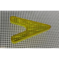 2-1/4" x 1-5/8" Arrowhead Transparent Starburst Yellow Playfield Insert