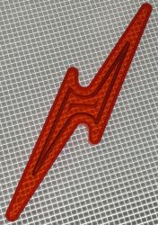 5-1/2" x 1-3/16" Lightning Bolt Transparent Outline Amber Playfield Insert