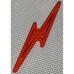5-1/2" x 1-3/16" Lightning Bolt Transparent Outline Amber Playfield Insert