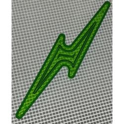 5-1/2" x 1-3/16" Lightning Bolt Transparent Outline Green Playfield Insert