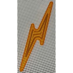 5-1/2" x 1-3/16" Lightning Bolt Transparent Outline Orange Playfield Insert