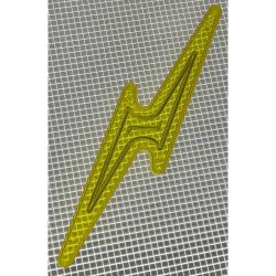 5-1/2" x 1-3/16" Lightning Bolt Transparent Outline Yellow Playfield Insert