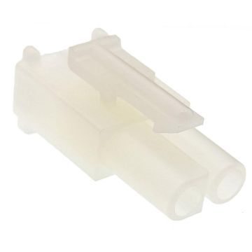 Male .093" Pin & Socket Receptacle Housing with Latch, 2 Circuits, 1x2